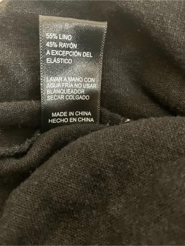 Ambiance Apparel Black Linen Blend Wide Leg Pants Size Large - Image 5