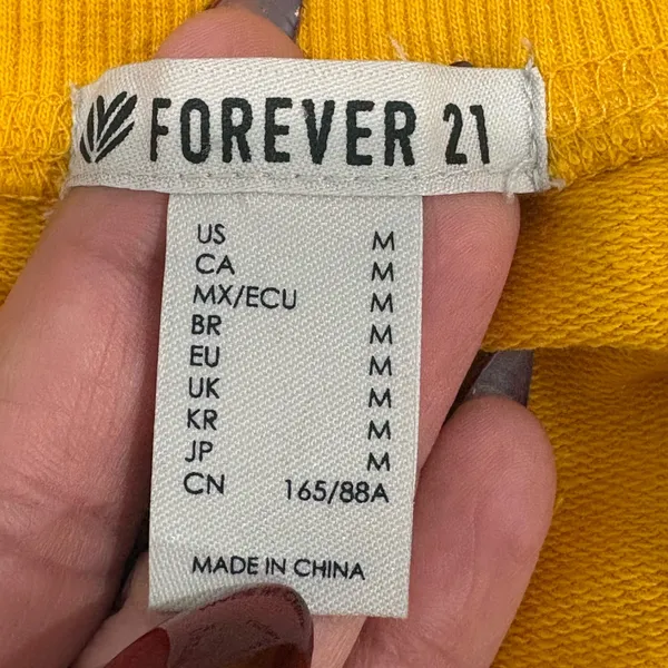 Forever 21 Yellow V-Neck Women's Top Size M - Image 5