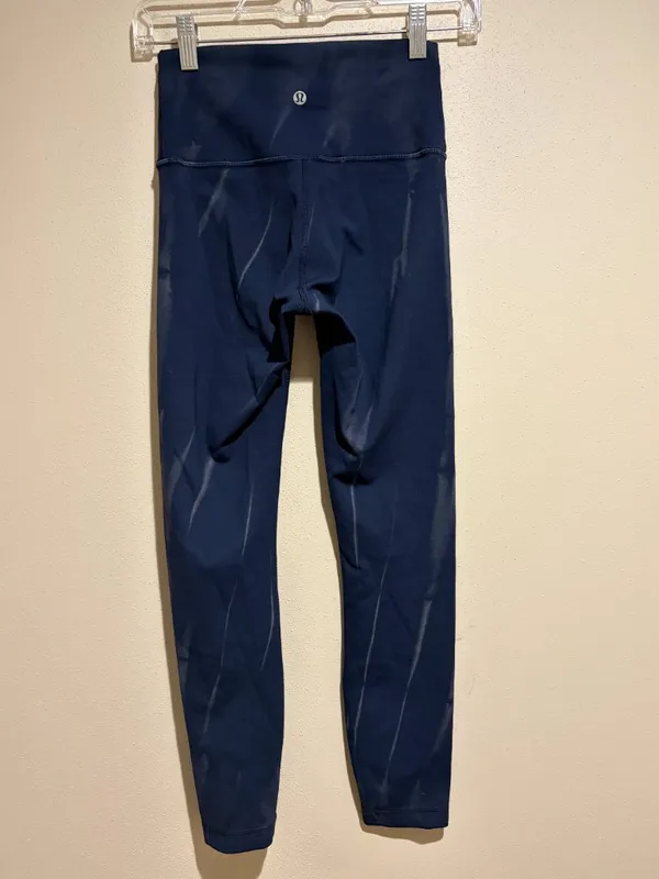 Lululemon Wunder Train High Rise Tight 25" in Sun Bleached Wash True Navy - Image 9