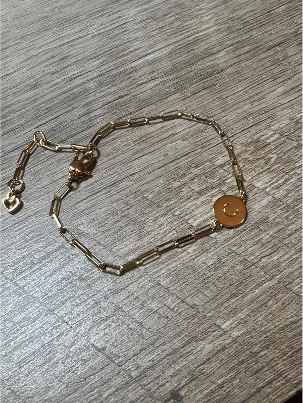 Kate Spade New York Gold-Tone Paperclip C Initial Bracelet - Image 2