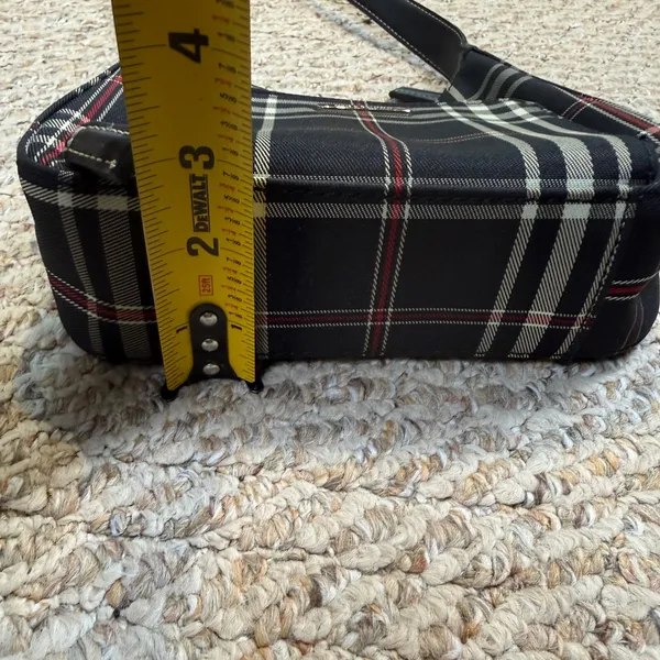 VTG Nine West Black Plaid Shoulder Bag Organizer Mini Purse Y2K Style Punk - Image 9