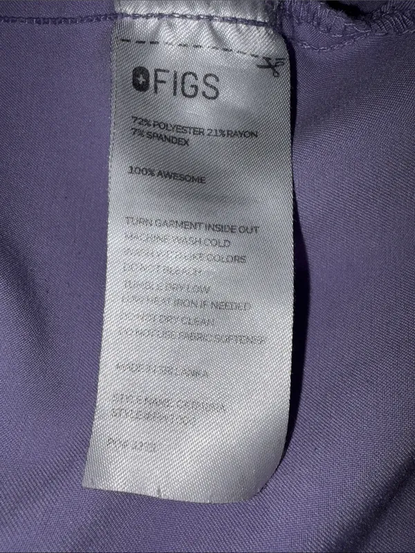 Figs Women's V-Neck Scrub Top in Lavender Size XL - Image 7