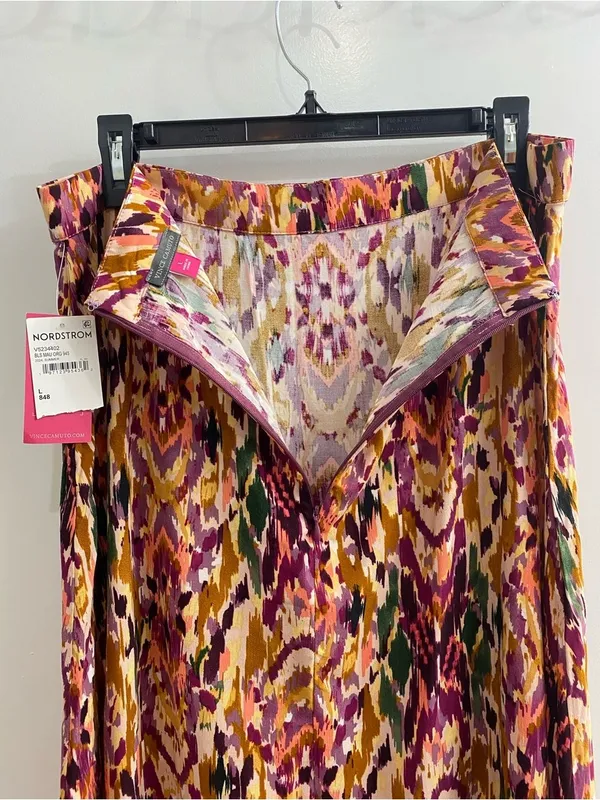 Vince Camuto Boho Ikat Print Maxi Skirt Size L - Image 9