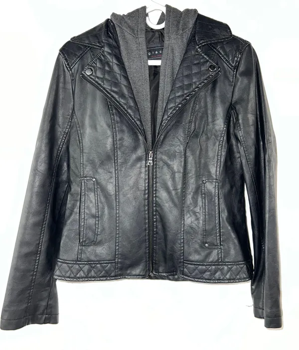 Giacca Black Pleather Jacket Size M - Image 2