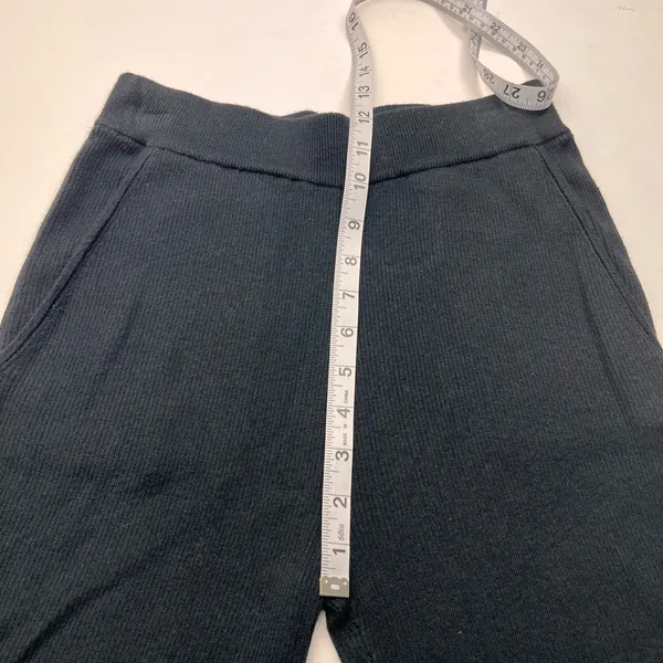 Favorite Daughter Cotton Cashmere Blend Ribbed‎ Pants Women Size XS Black Flare - Image 6