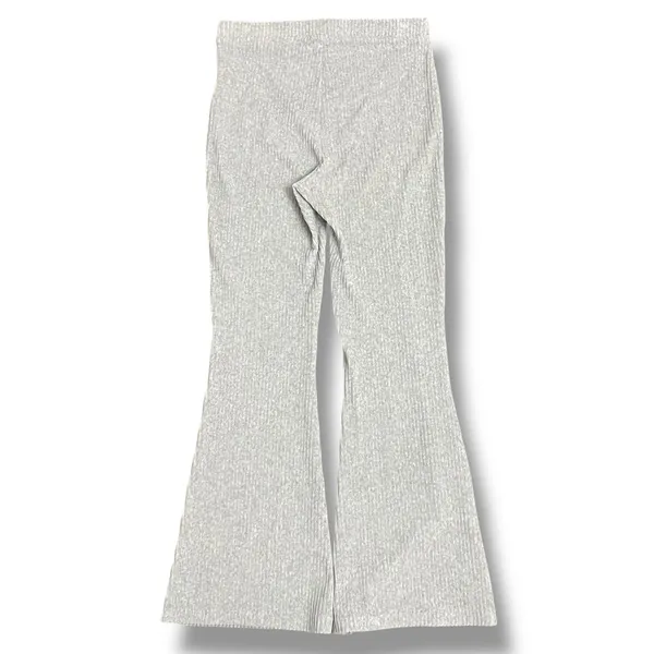 Aerie Ribbed Flare Leggings Gray High Rise‎ Stretch Pull On Womens L - Image 5