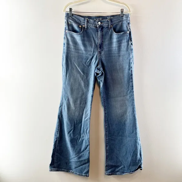 J. Crew '96 High Rise Flare Jeans Denim Blue Wash 30 / 10 - Image 2