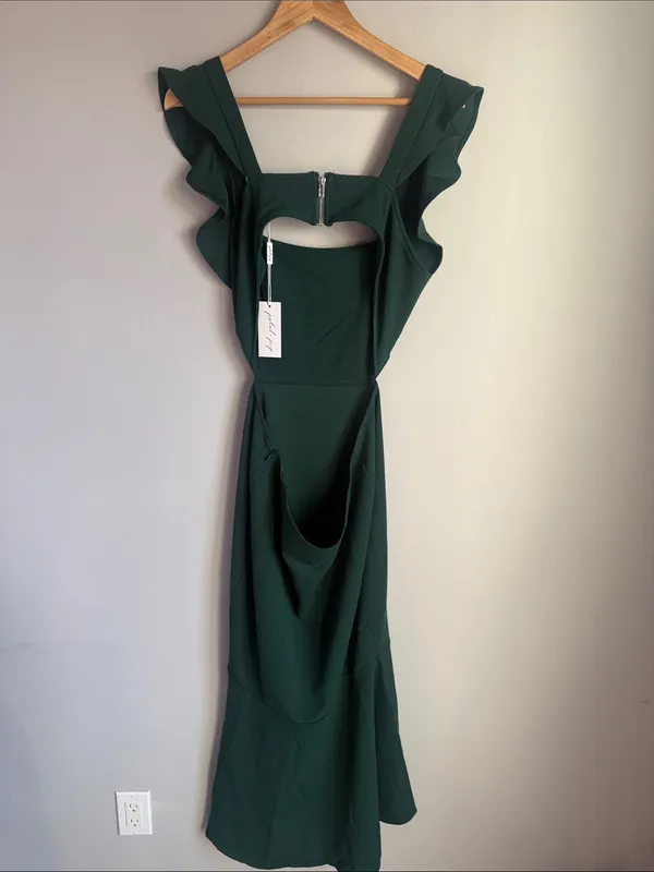 NEW Petal & Pup Yvonne Ruffle Trim Cutout High-Low Dress - Image 3