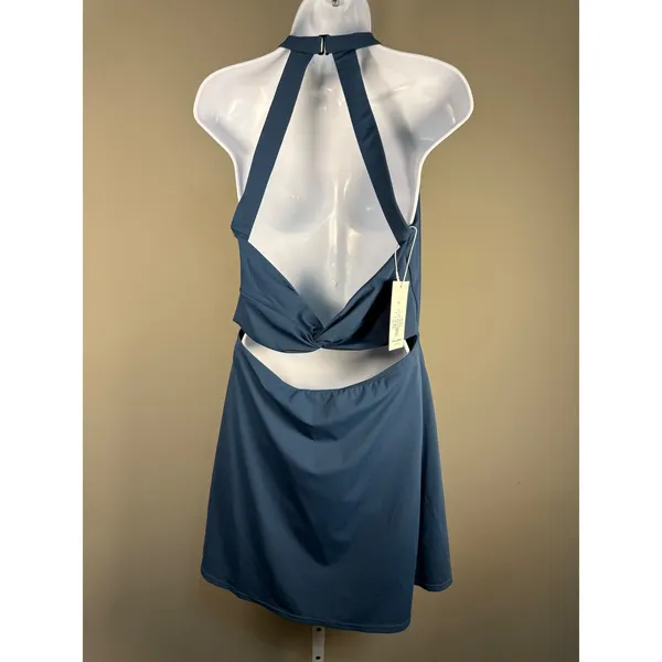 Halara‎ Majolica Blue Backless Twisted Active Dress XL Tennis Athleisure - Image 8