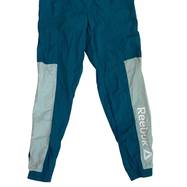 Reebok Womens Teal Colorblock Nylon Mesh Lined‎ Track Pants Joggers S - Image 8