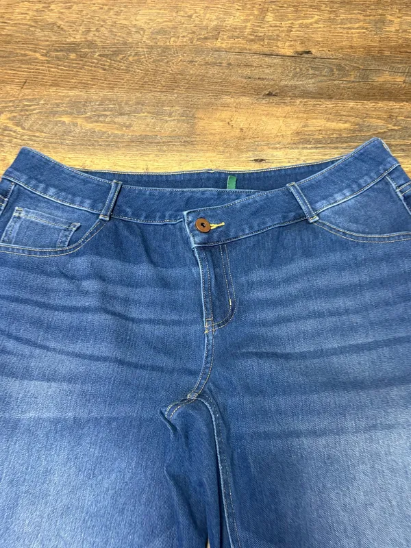 Halara Flex Denim Asymmetric Low Rise Button Zip Wide Leg Jeans Womens Large - Image 5