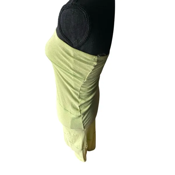 See You Monday Strapless Ribbed Lime Green Bodycon Dress - Image 3