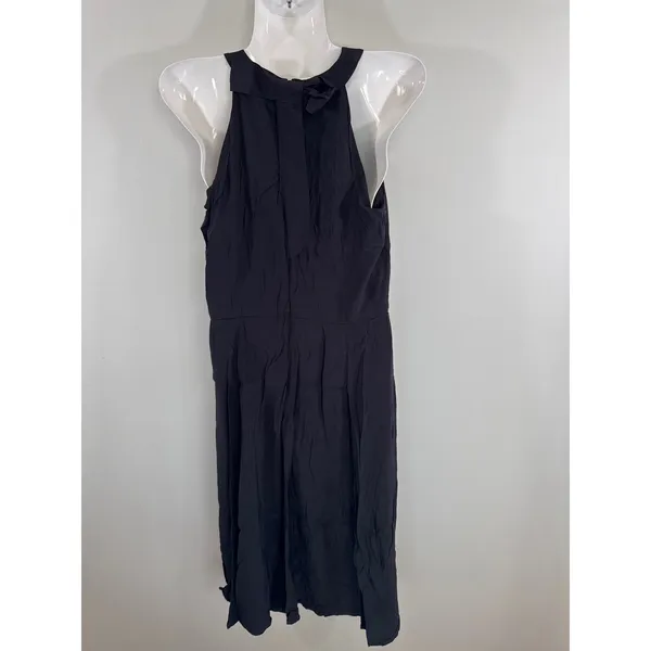 Ann Taylor Midi‎ Dress Black Womens 2 Halter Bow Back Sleeveless LBD Classic - Image 5