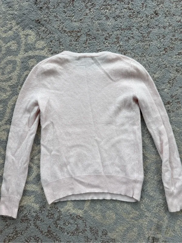 Quince Cashmere Crewneck Sweater Light Pink XS - Image 3