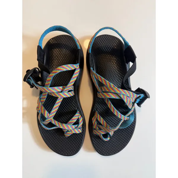 Chaco Rainbow Tie-Dye Multicolor Strappy‎ Sport Sandals Black Size 7 - Image 2