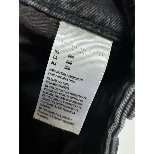 American Eagle Womens Shorts Sz 000 23 W Black Highest Rise‎ 90s Boyfriend Denim - Image 6