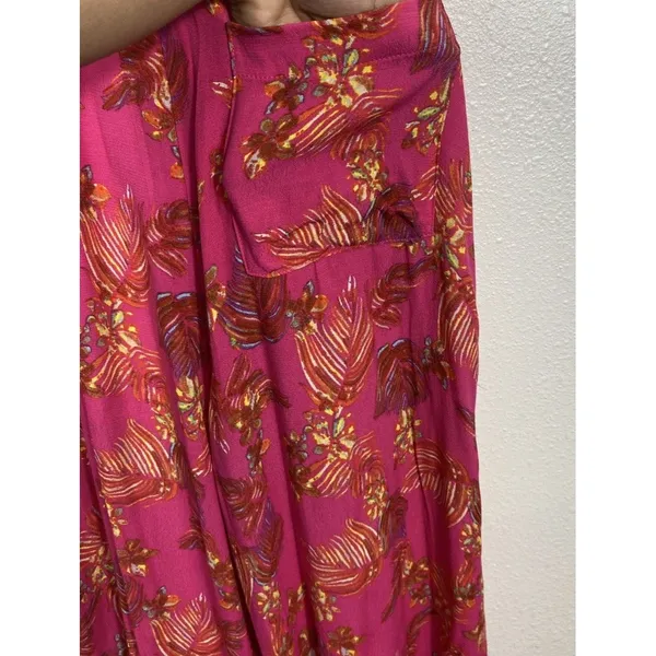 Free People Hot Tropics Jumpsuit Pink Orange Size 2 - Image 5