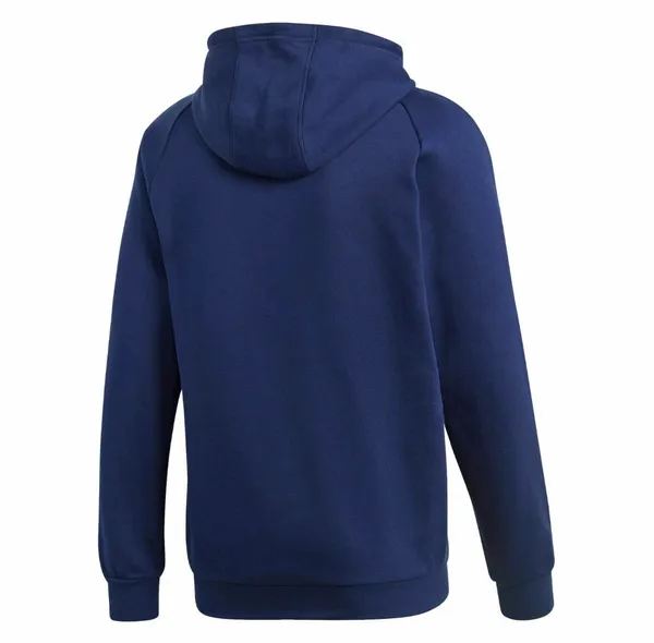 M Adidas Navy Fleece Hoodie Pullover With White Accents Athletic Athleisure - Image 2