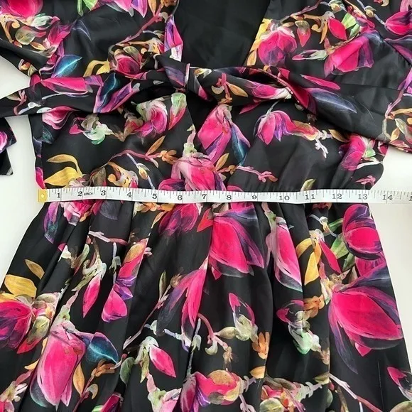 DELFI Collective Floral Ruched Maxi‎ Dress Front Slit Small Wedding Guest - Image 8