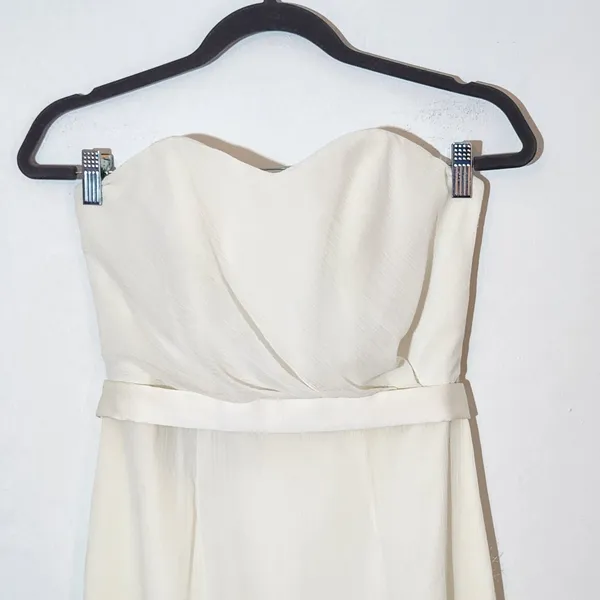 White by Vera Wang Ivory Strapless Formal Dress Size 4 - Image 3