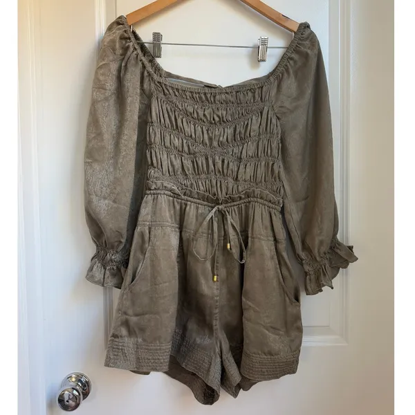 Lack of Color Free People Cassidy Romper Size Small‎ Ruched Casual Nightout - Image 2