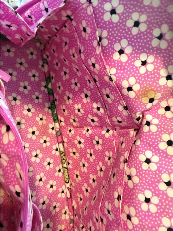 Vera Bradley Womens OS Viva La Vera Pink Green Floral Quilted Frame Satchel Bag - Image 12