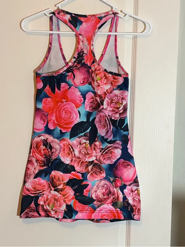 Lululemon Cool Racerback Tank Top Secret Garden Floral Running Yoga. Size 2 best - Image 3