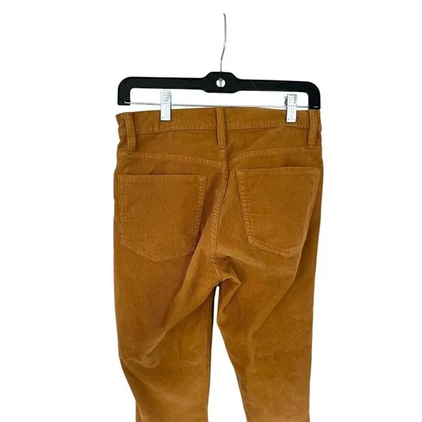 J Crew Womens Corduroy Ankle‎ Straight Pant Size 26 Mustard Yellow Brown Stretch - Image 2