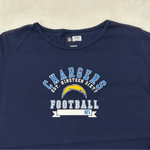 Los Angeles LA Chargers NFL Football Navy Blue Longsleeve T-Shirt Women’s XL - Image 2
