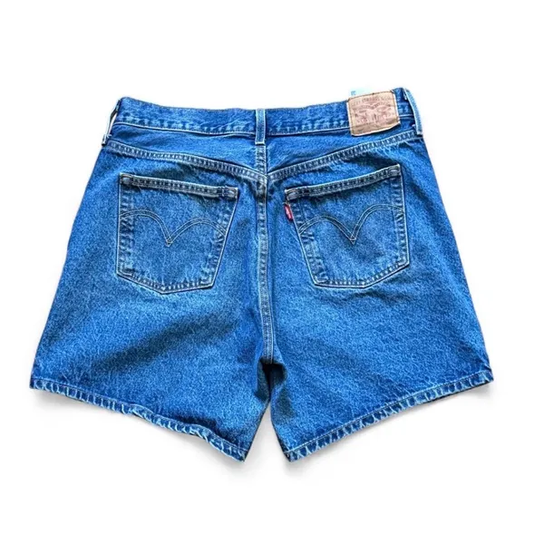 Levi's 501 blue mid thigh denim shorts - Image 2