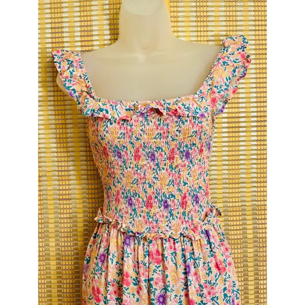 Abel the Label floral cottage core country cotton milk maid sundress sz Med - Image 2