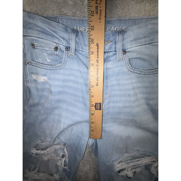 american‎ eagle curvy super high rise baggy wide leg 2 Reg Distressed - Image 8