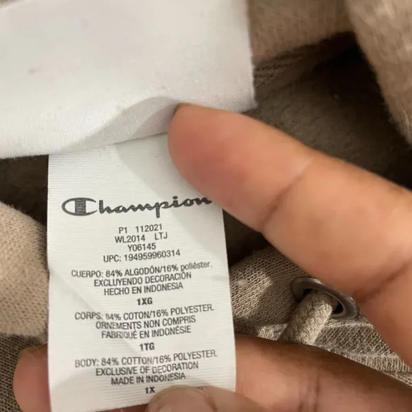 Champion Reverse Weave Hoodie Women 1X Tan‎ Heavyweight Pullover - Image 4