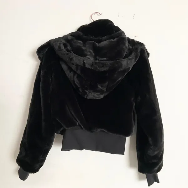 Alo Yoga Faux Fur Foxy Jacket Black S - Image 6
