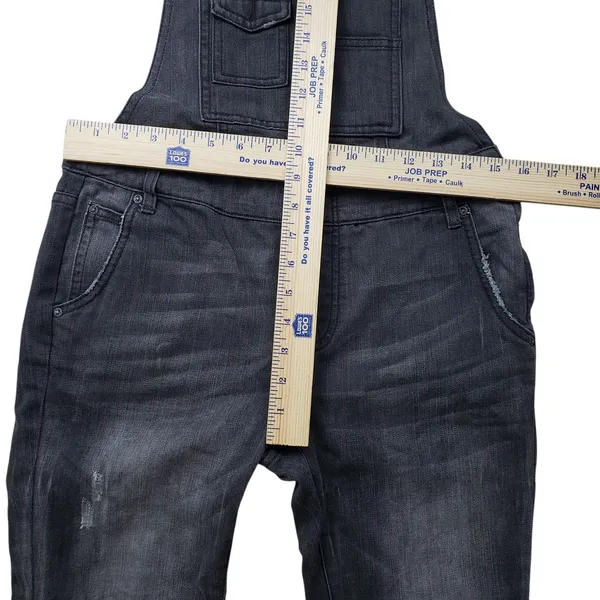 Free People Denim Overalls Womens 26 Black Gray Jumpsuit Coveralls Straight Leg - Image 4
