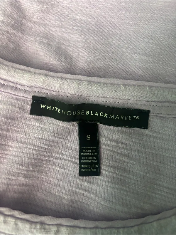 White House Black Market Lilac Scoop Neck Short Sleeve Top - Image 9