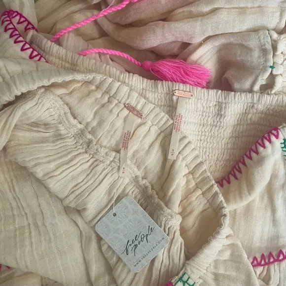 NWT!! FREE‎ PEOPLE Island Time Embroidered Set Skirt Halter Top Gauzy Small - Image 12