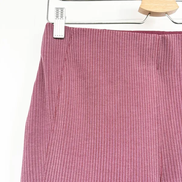 Lululemon Womens Ribbed Softstreme High-Rise Flared Lounge Pants Garnet Size 8 - Image 4