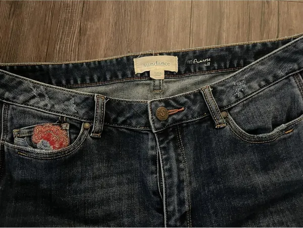 Sundance Women 31 Primrose Jeans Embroidered Floral Skinny - Image 2