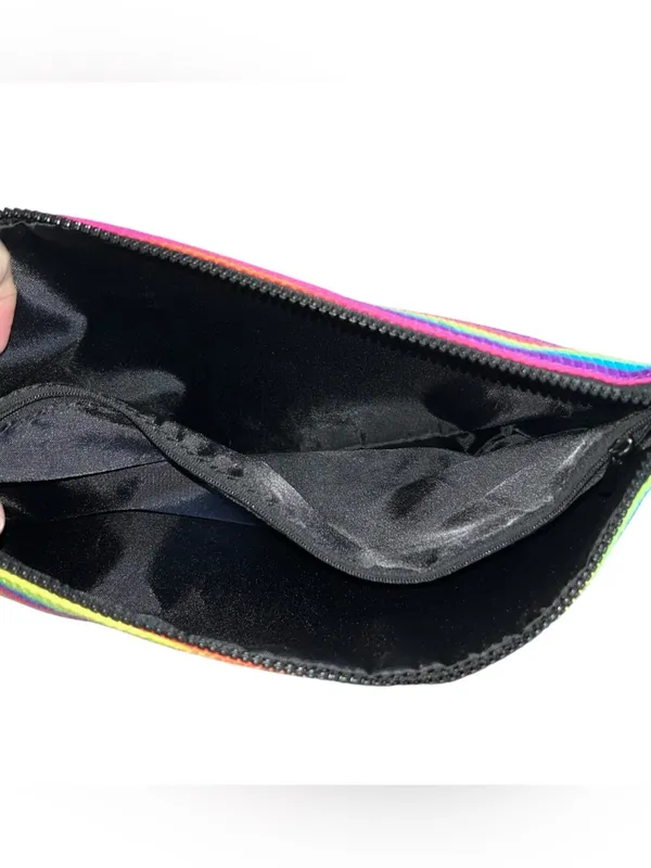 Brush Crush Rainbow Striped Makeup Cosmetic Travel Bag - Image 4