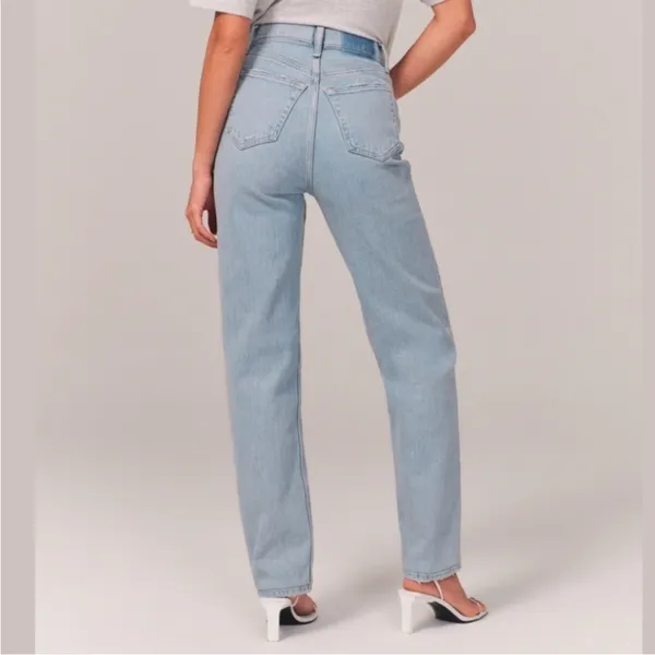 Abercrombie & Fitch Curve Love Crossover Dad High Rise Straight Leg Jeans Sz 16 - Image 3