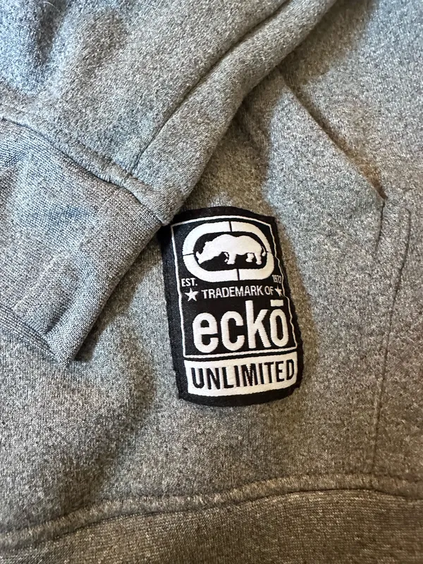Gray Ecko Hoodie – Y2K Streetwear Oversized Large - Image 2