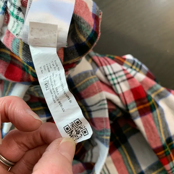 Old Navy Flannel Jogger White Tartan‎ Plaid Pajama Pants Small Match the Fam - Image 9