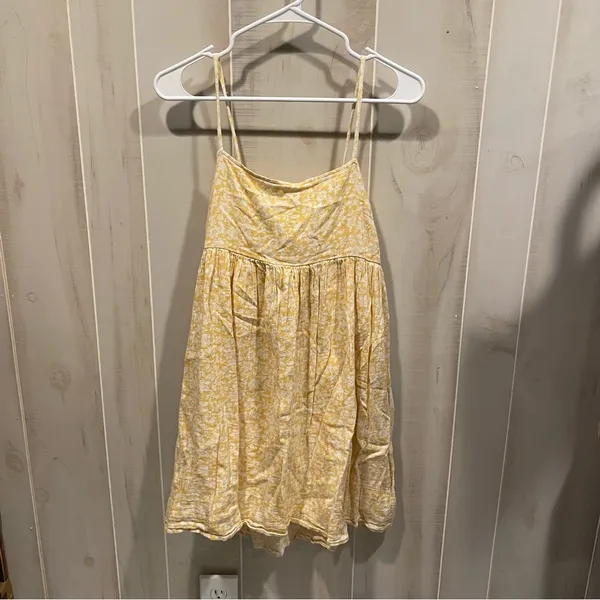 Cute floral Y2K buttercup babydoll tie back mini dress skinny straps square neck - Image 9