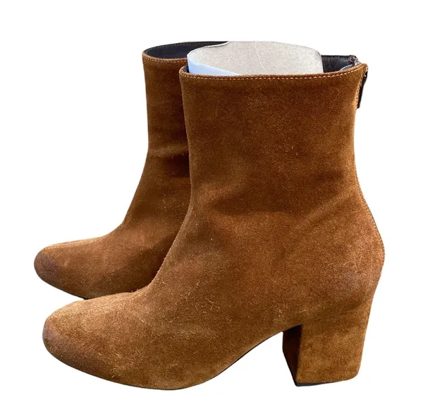 Camel Suede Ankle Boots - Image 2