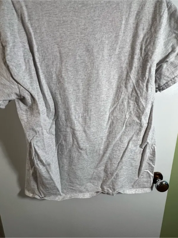Gildan Ultra Cotton Unisex Size Large T-Shirt Gray Light Pink WWJD He Would Love - Image 7