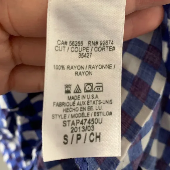 Splendid Gingham Button‎ Down Navy - Image 7