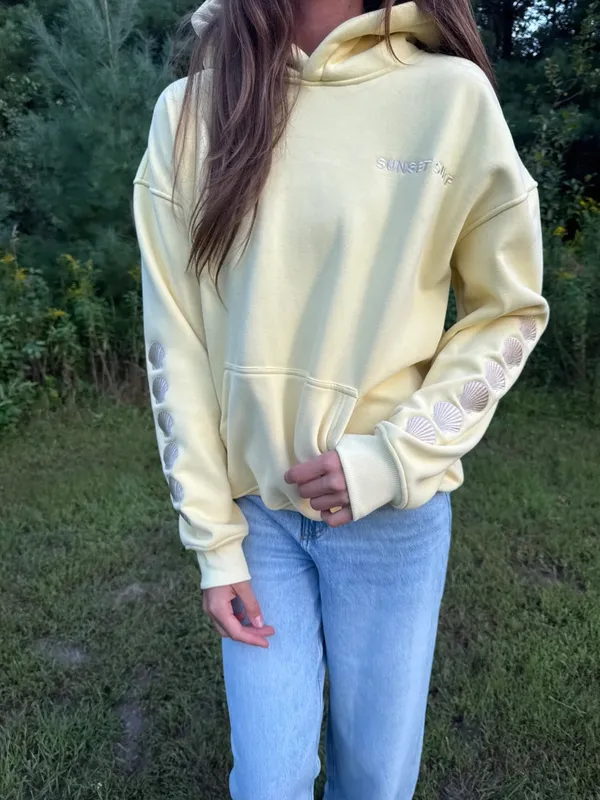 Sunset Surf Yellow Embroidered Hoodie Size 2X - Image 2