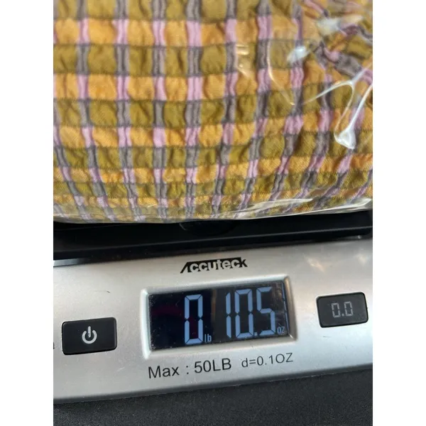 Free EST Free People Boho Mustard Plaid Blouse Peasant Top Balloon Sleeve Tie - Image 12