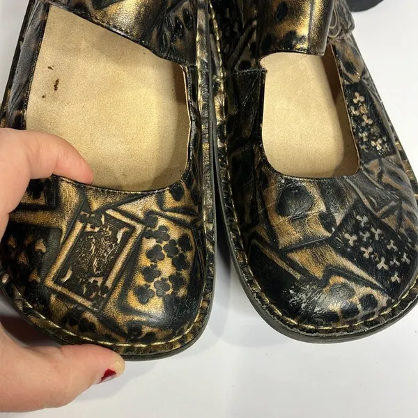 Alegria Paloma poker face‎ mary Jane comfort Shoes gold black size 37 - Image 10